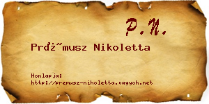 Prémusz Nikoletta névjegykártya